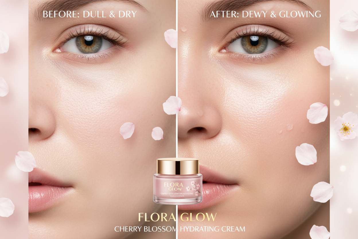 Cherry Blossom Cream Before After