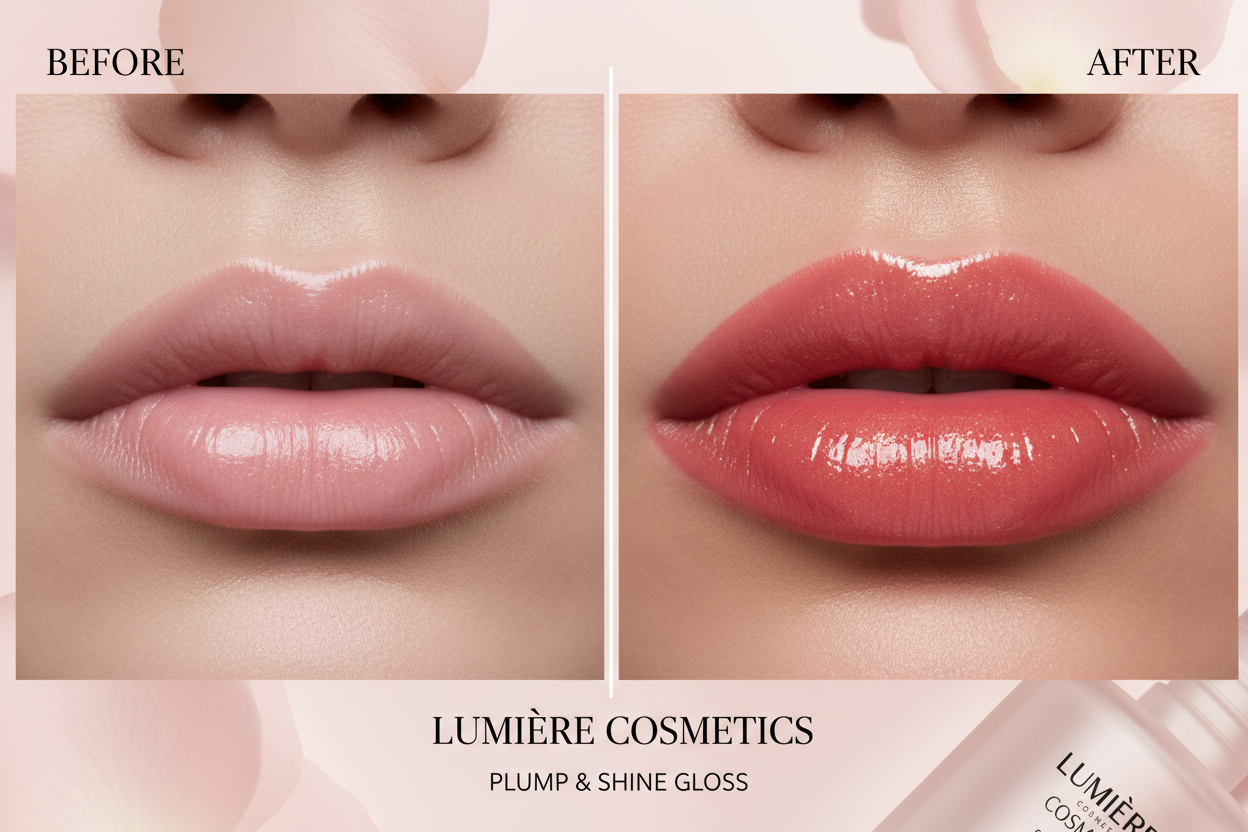 Lip Gloss Before After