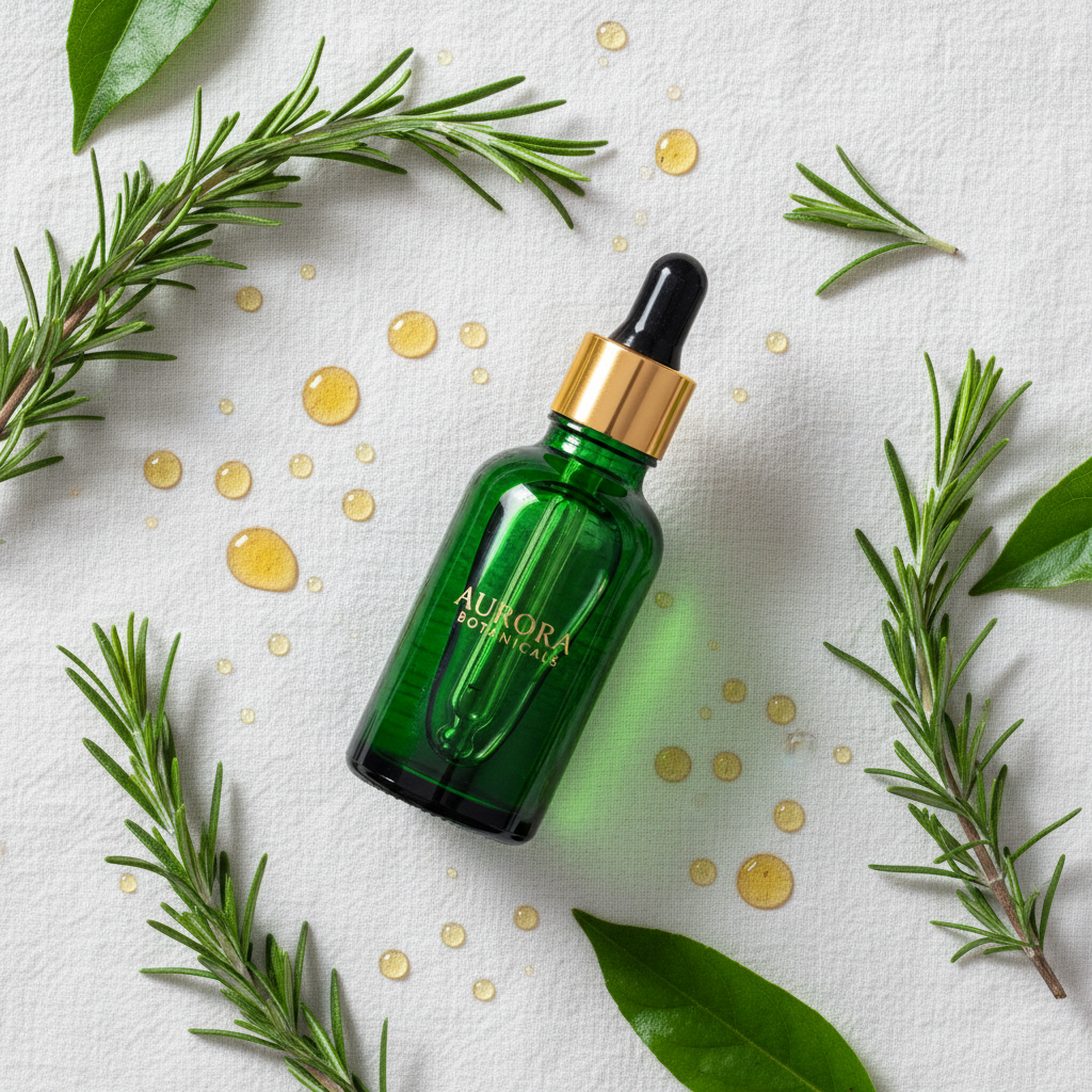 Rosemary Hair Oil Flat Lay